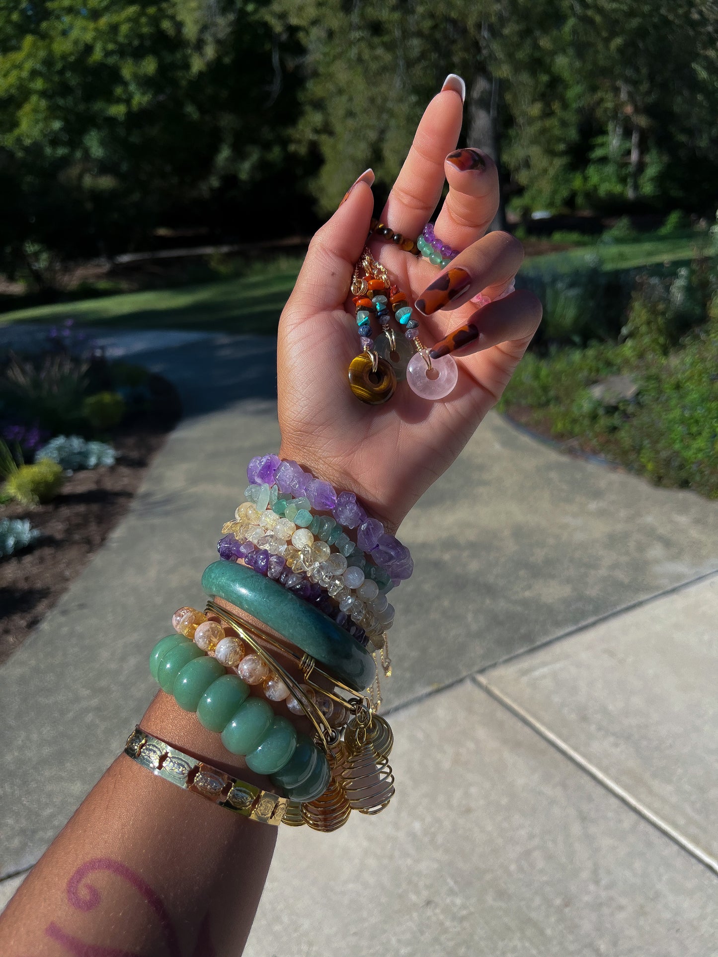 7 Chakra Rose Quartz Necklace