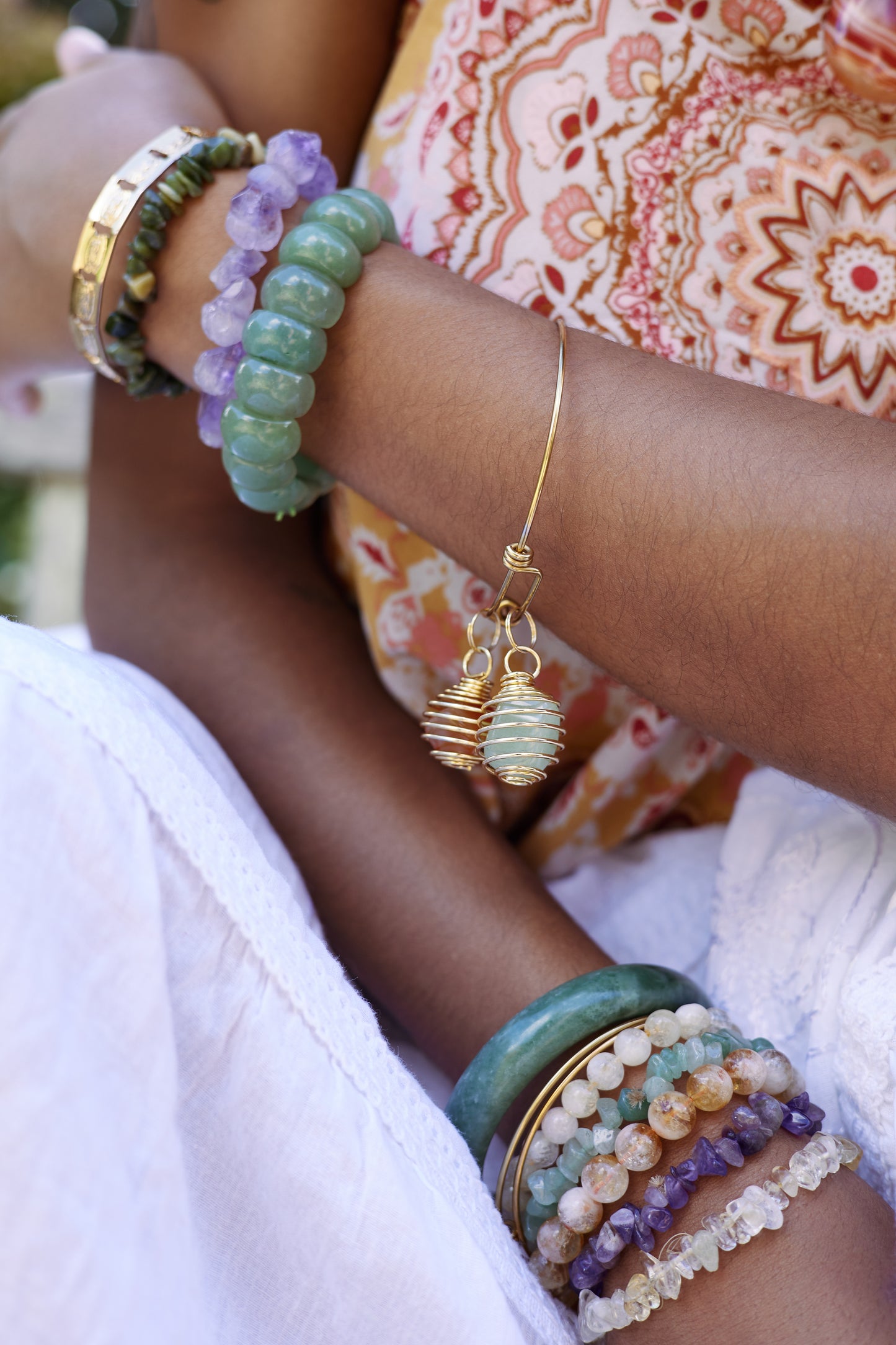 Lucky Jade Bangle Bracelet